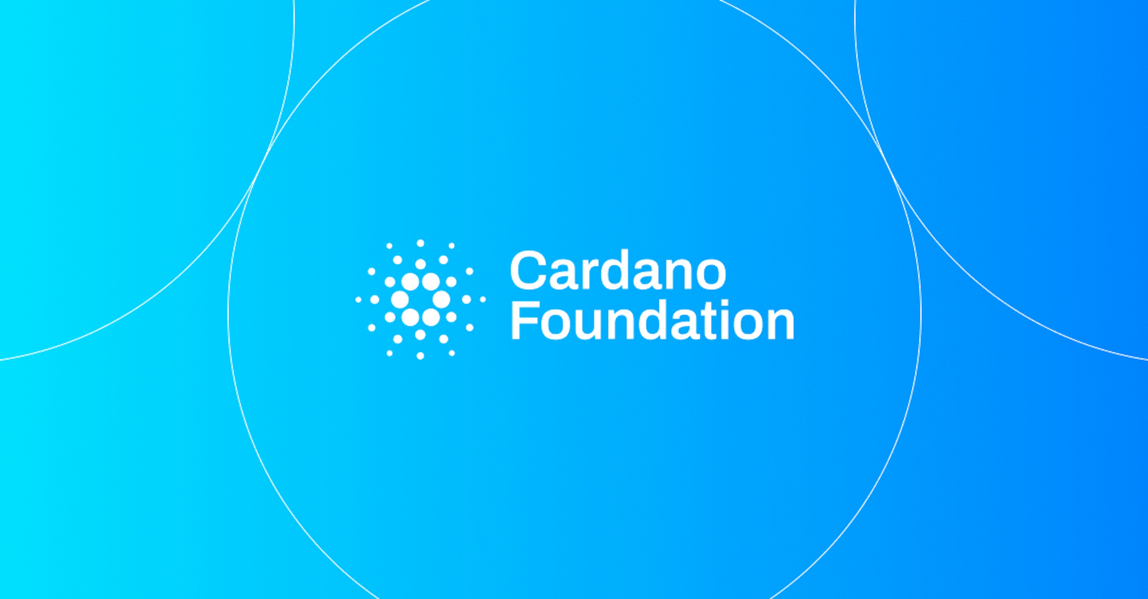 Cardano Foundation logo over a blue gradient.