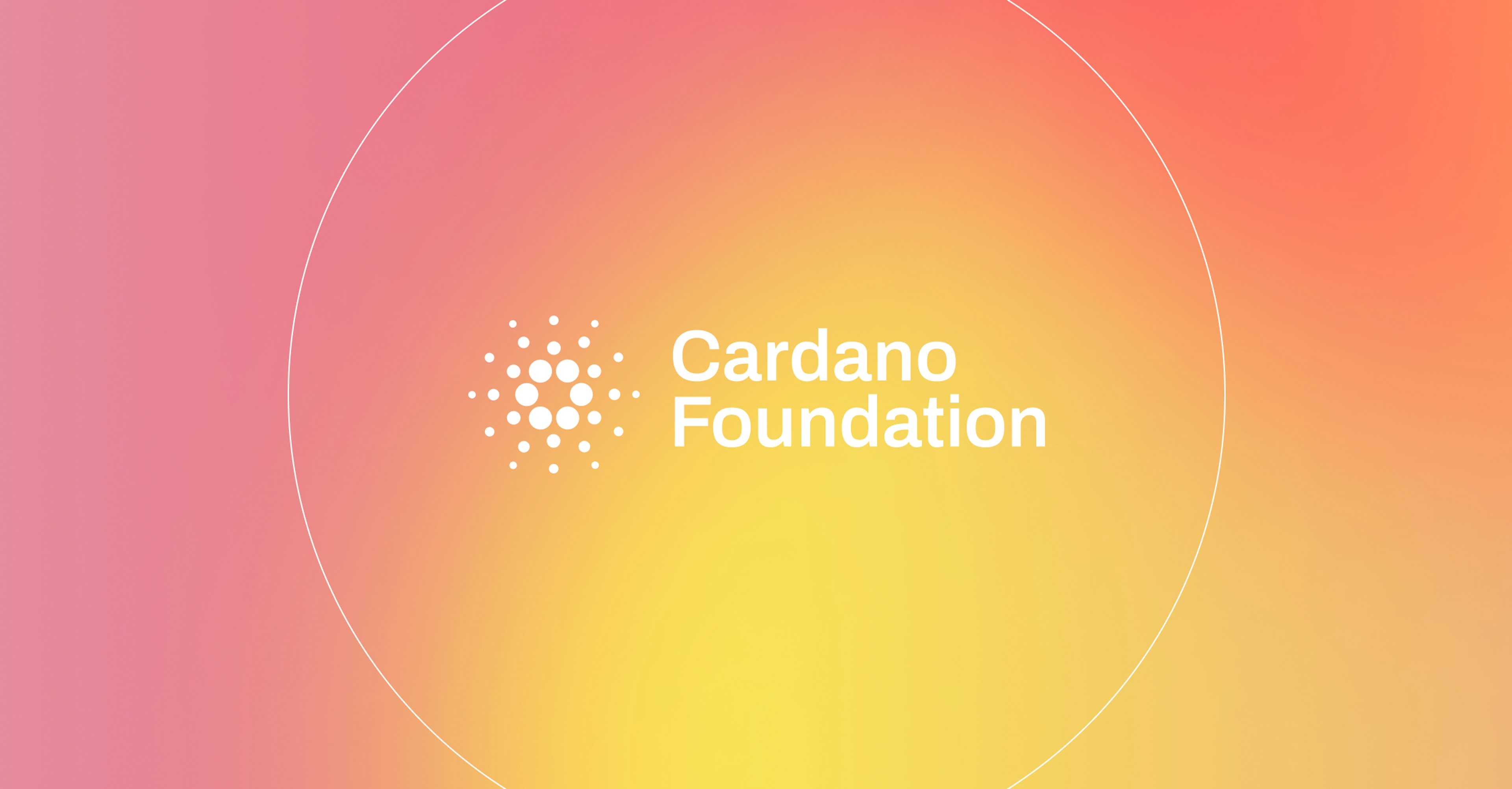 Cardano Foundation logo over an orange gradient.