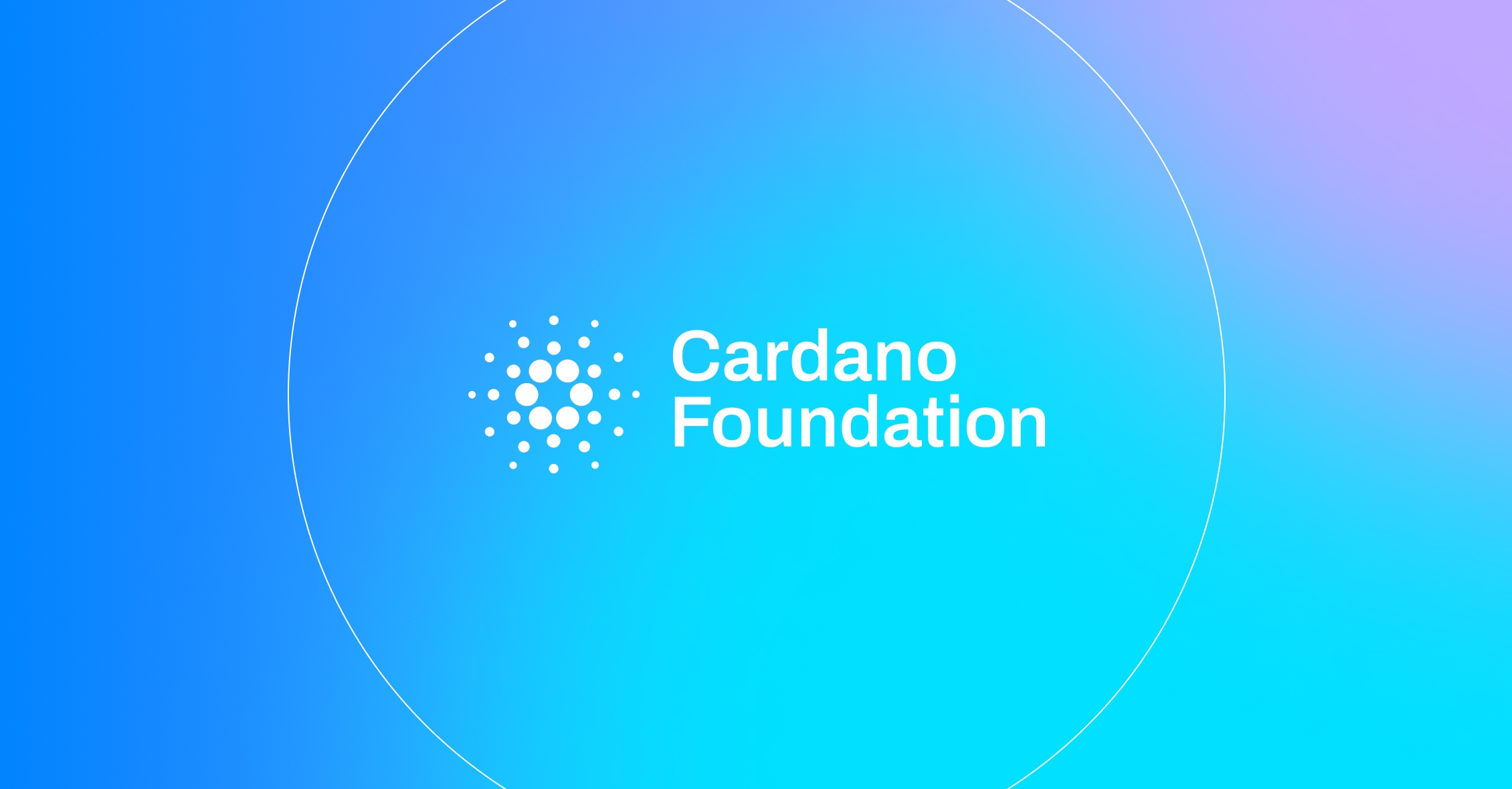 Cardano Foundation logo over a blue gradient.