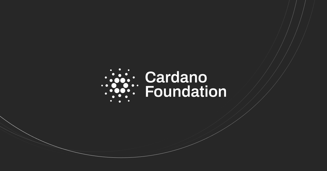 Cardano Foundation logo over a black background.