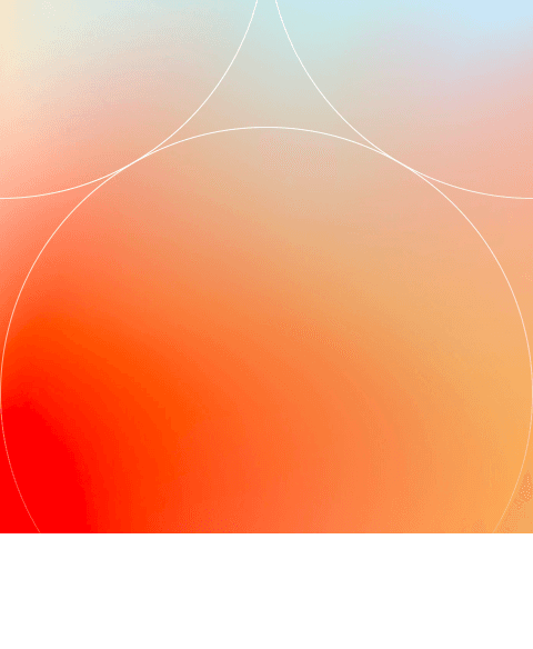 Red and orange gradient with three circles.